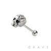 316L SURGICAL STEEL SKULL HEAD TONGUE BARBELL